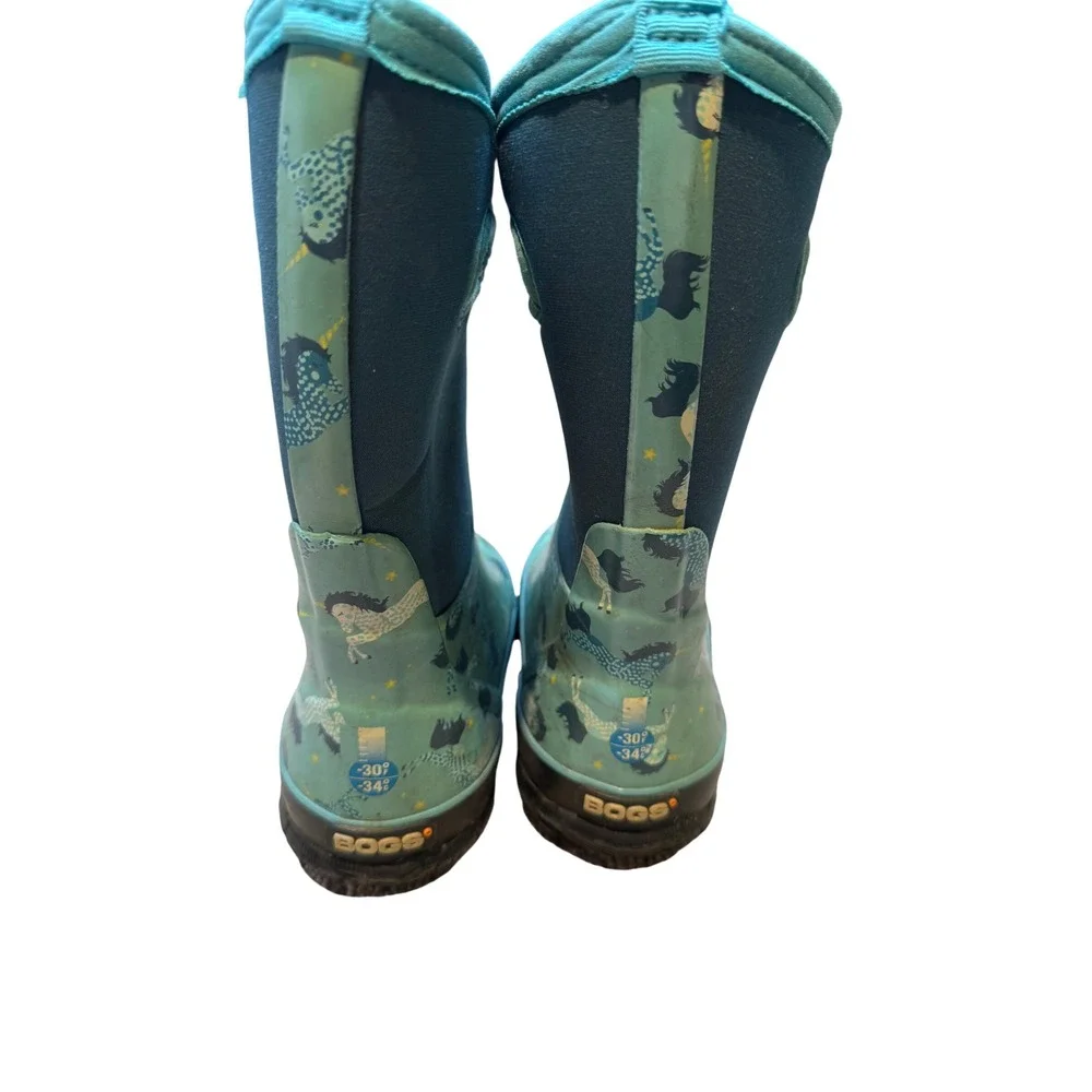 Bogs Kids Unicorn Print Waterproof Insulated Boots -30° Winter Rain Snow Size 12
